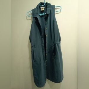 Avalanche Blue Sleeveless Halter Midi Dress